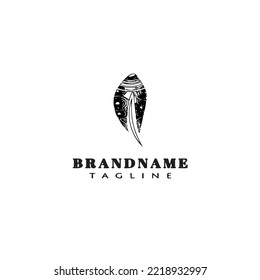 feather logo design template icon black modern isolated vector illustration