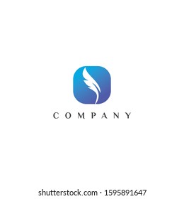 Feather logo design template. modern style icon