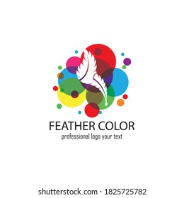 Feather logo design template vector illustration
