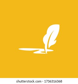 Feather logo design vector icon template download.