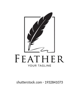 Feather Logo Design Vector Illustration.