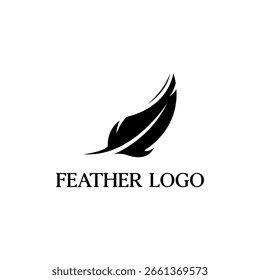 Feather logo design, vector logo, illustration design