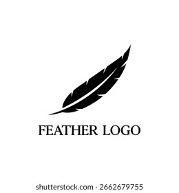 Feather logo design, vector logo, illustration design