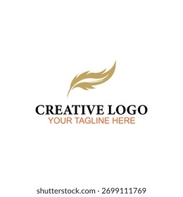 Feather logo design, vector logo, illustration logo design
