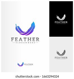 Feather logo design vector template, Simple Feather logo concepts
