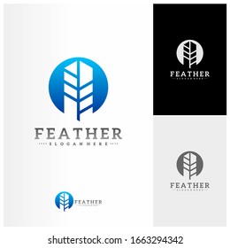 Feather logo design vector template, Simple Feather logo concepts