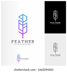 Feather logo design vector template, Simple Feather logo concepts