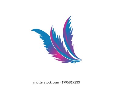 Feather Logo design Vector Template illustration