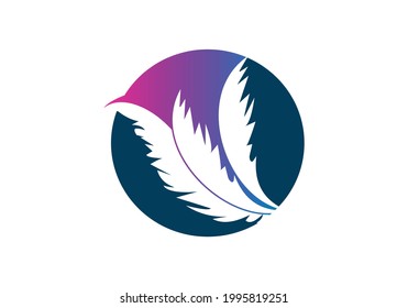 Feather Logo design Vector Template illustration
