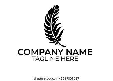 Feather logo design vector template. Elegant feather logo design