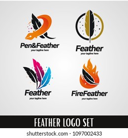 Feather Logo Designs Template Set