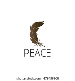 feather logo graphic design concept. Editable feather element, can be used as logotype, icon, template in web and print 