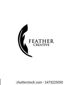 feather logo icon design vector illustration symbol