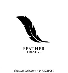 feather logo icon design vector illustration symbol