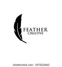 feather logo icon design vector illustration symbol