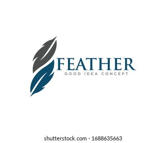 Feather Logo Icon Design Vector