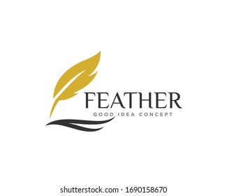 Feather Logo Icon Design Vector