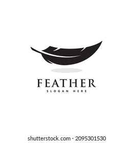 Feather logo icon design vector symbol