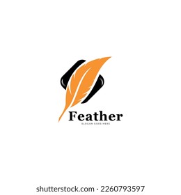 feather logo icon design vector illustration symbol.