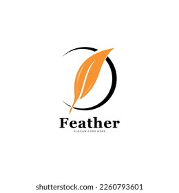 feather logo icon design vector illustration symbol.