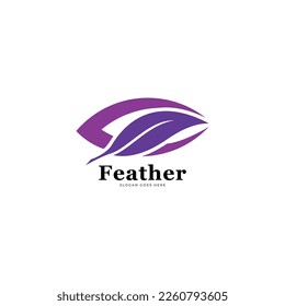 feather logo icon design vector illustration symbol.