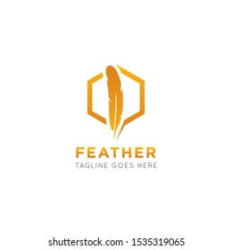 feather logo and icon vector illustration design template