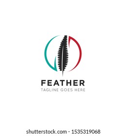 feather logo and icon vector illustration design template