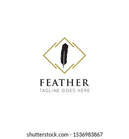 feather logo and icon vector illustration design template