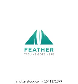 feather logo and icon vector illustration design template