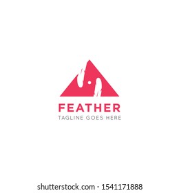feather logo and icon vector illustration design template