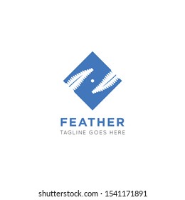 feather logo and icon vector illustration design template