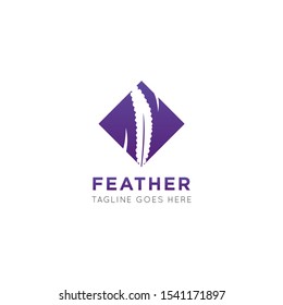 feather logo and icon vector illustration design template