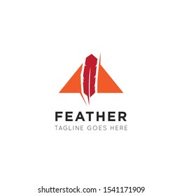 feather logo and icon vector illustration design template