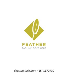 feather logo and icon vector illustration design template