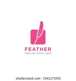 feather logo and icon vector illustration design template