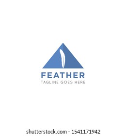 feather logo and icon vector illustration design template