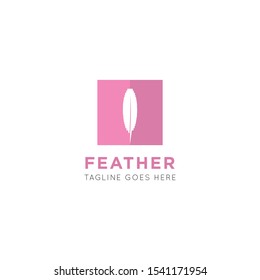 feather logo and icon vector illustration design template