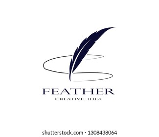 Feather Logo and Icon Vector Template - Vector