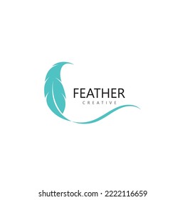 feather logo icon vector template