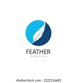 feather logo icon vector template