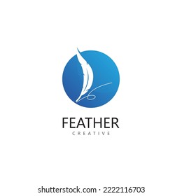 feather logo icon vector template