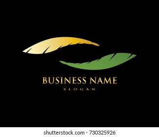 feather logo icon vector template