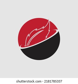 Feather logo images illustration design template