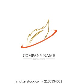 Feather logo images illustration design template