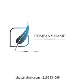 Plantilla de diseño de ilustración de imágenes de logotipo de plumas