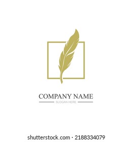 Feather logo images illustration design template