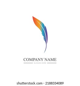 Feather logo images illustration design template