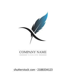 Feather logo images illustration design template