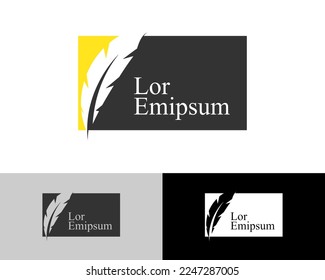 Logotipo de pluma, diseño de logotipos modernos y elegantes