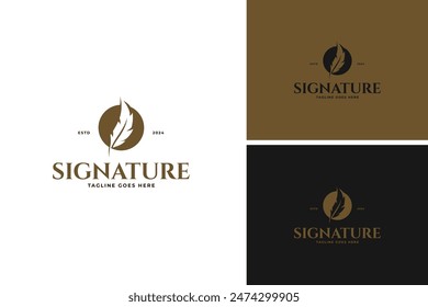 Feather logo for notary logo design template vector illustration idea